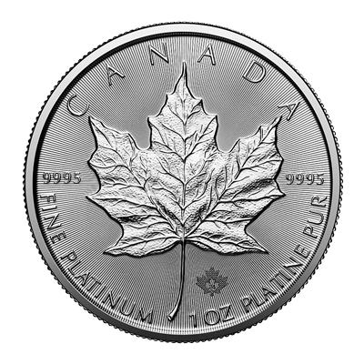 A picture of a Pièce Feuille d’érable en platine de 1 oz (2024)